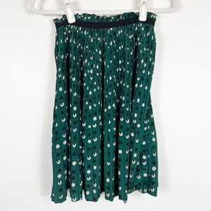 Forever 21 Pleated Skirt Green & Black Size Medium